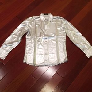 Collared Dress Shirt Silver